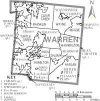 Map of Warren County Ohio With Municipal and Township Labels.PNG