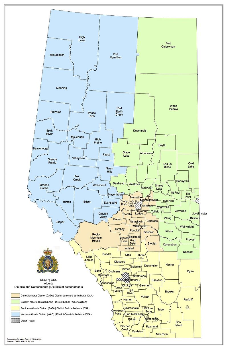 2014 RCMP Detachments Map