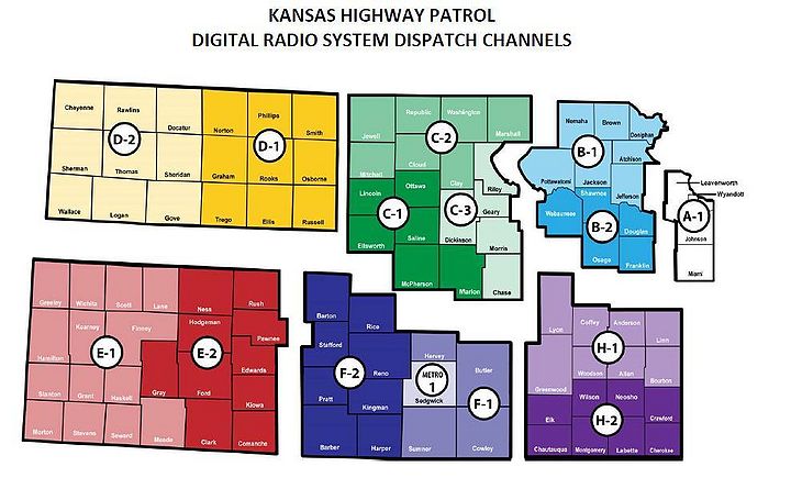 KS Highway Patrol KSICS Zone Map