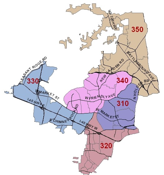 Guilford County NC Zip Code Map