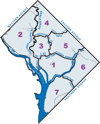 DC Police District Map
