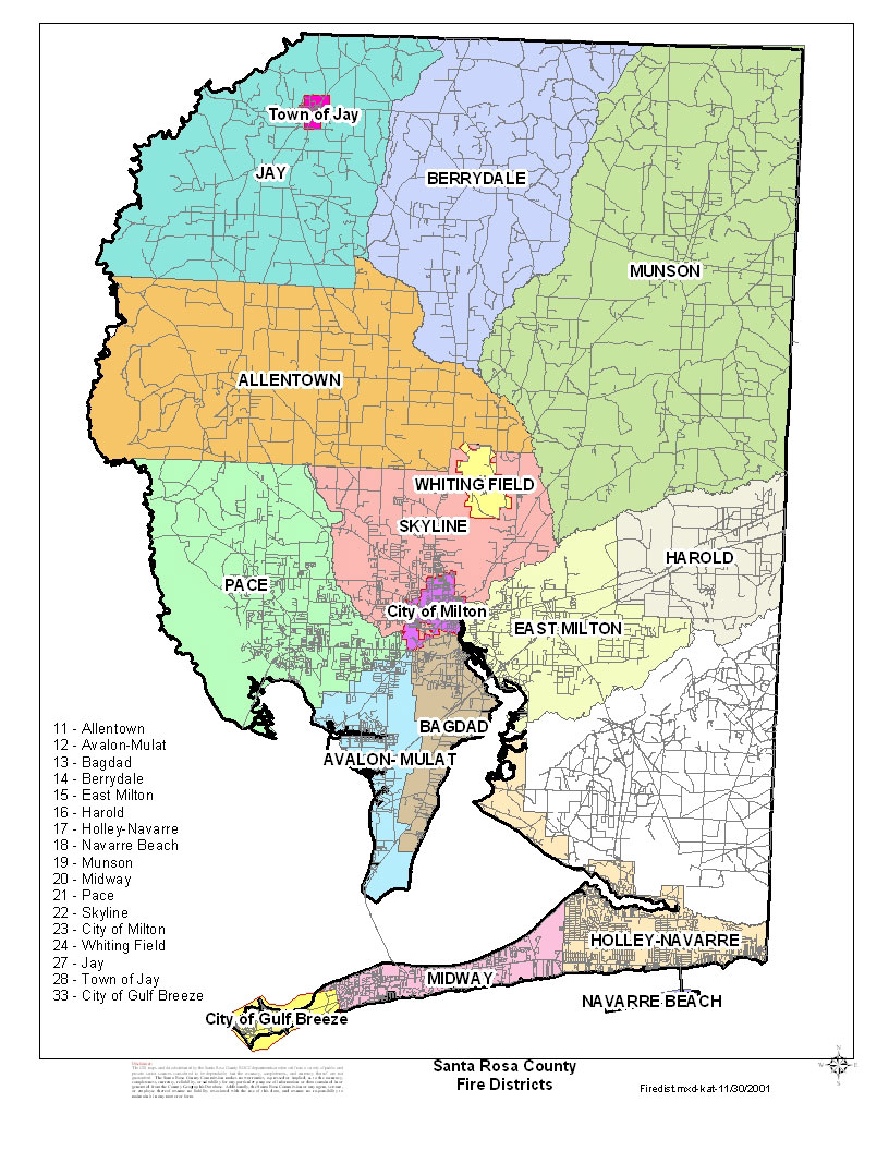 Santa Rosa County School District Map Santa Rosa County (FL)   The RadioReference Wiki