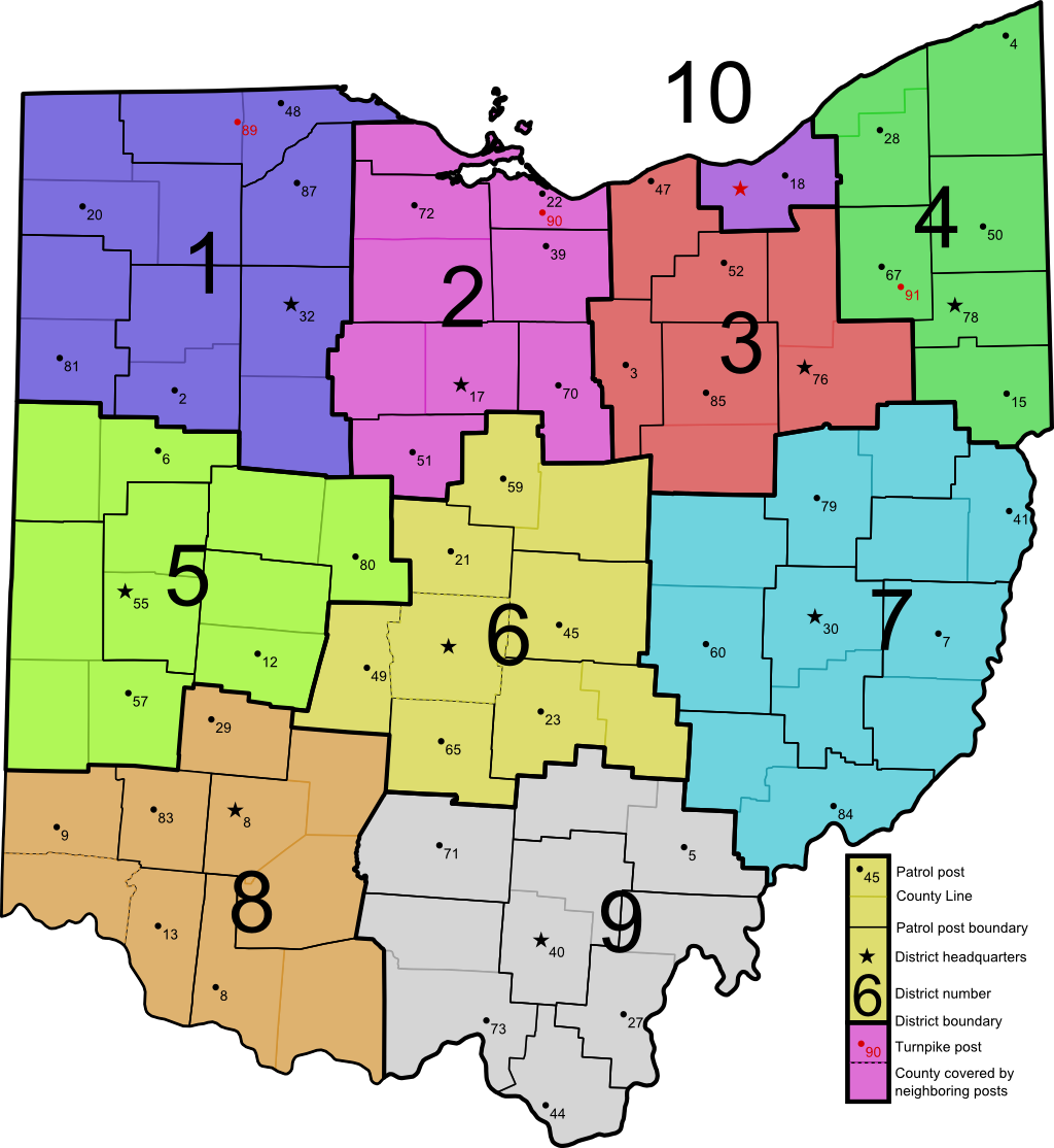 File:Ohio Highway Patrol Map.png - The RadioReference Wiki