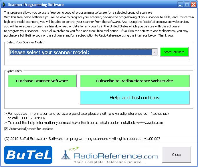 butel scanner programming software