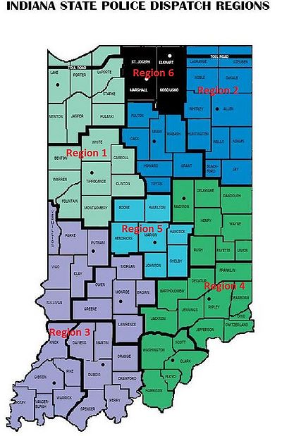 Indiana State Police District Map