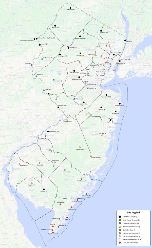 New Jersey Interoperability Communications System (NJICS) Site Lists